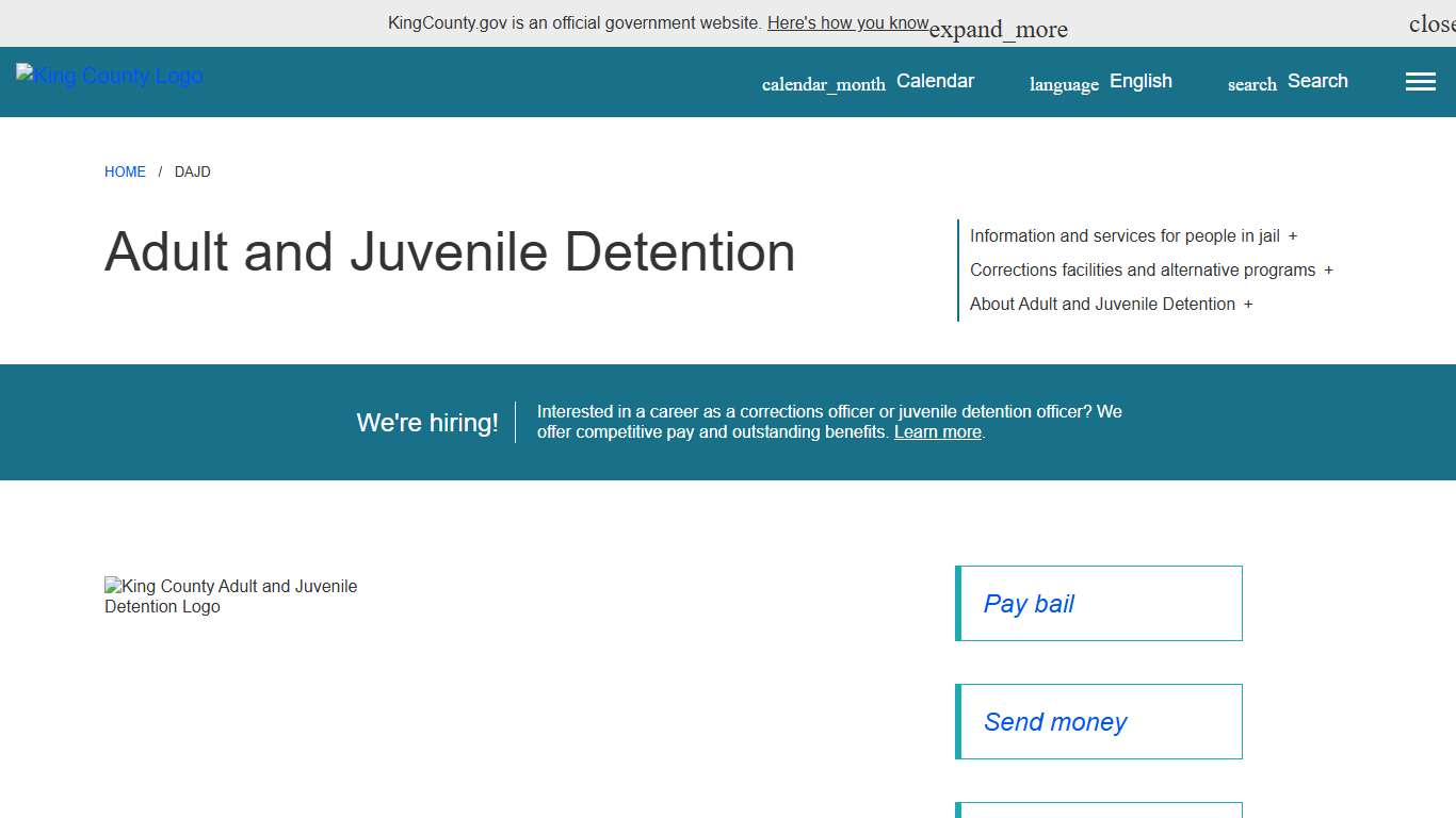 Adult and Juvenile Detention - King County, Washington
